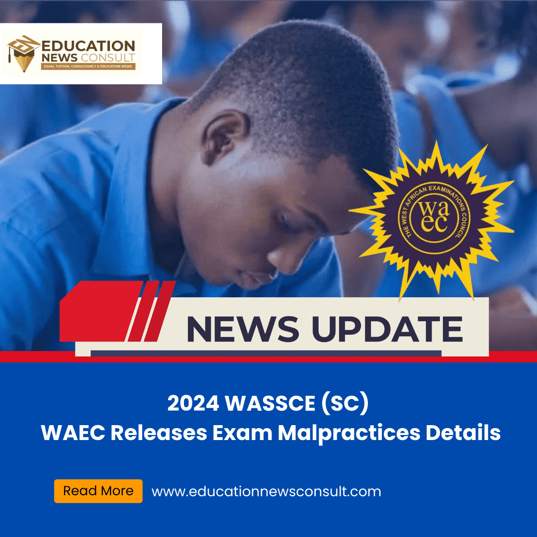 WAEC Releases 2024 WASSCE (SC) Exam Malpractices Details