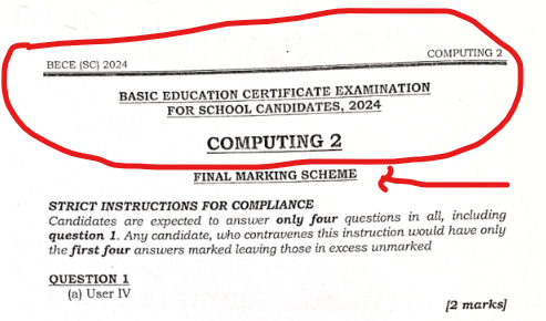 2024 BECE Marking Schemes