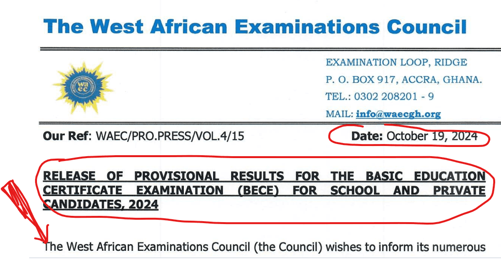 2024 BECE results out with 458 candidates and 149 schools caught engaging in cheating