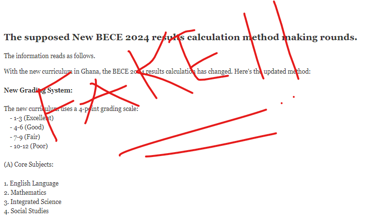New BECE 2024 results calculation changed? Facts Checked
