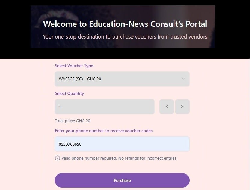 Buy 2025 WASSCE Checker Cards With Momo